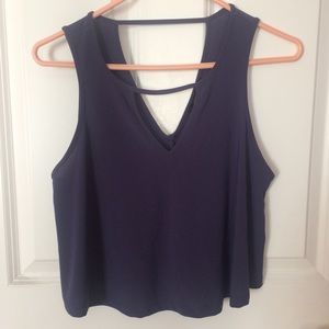 Navy/purple-ish crop top